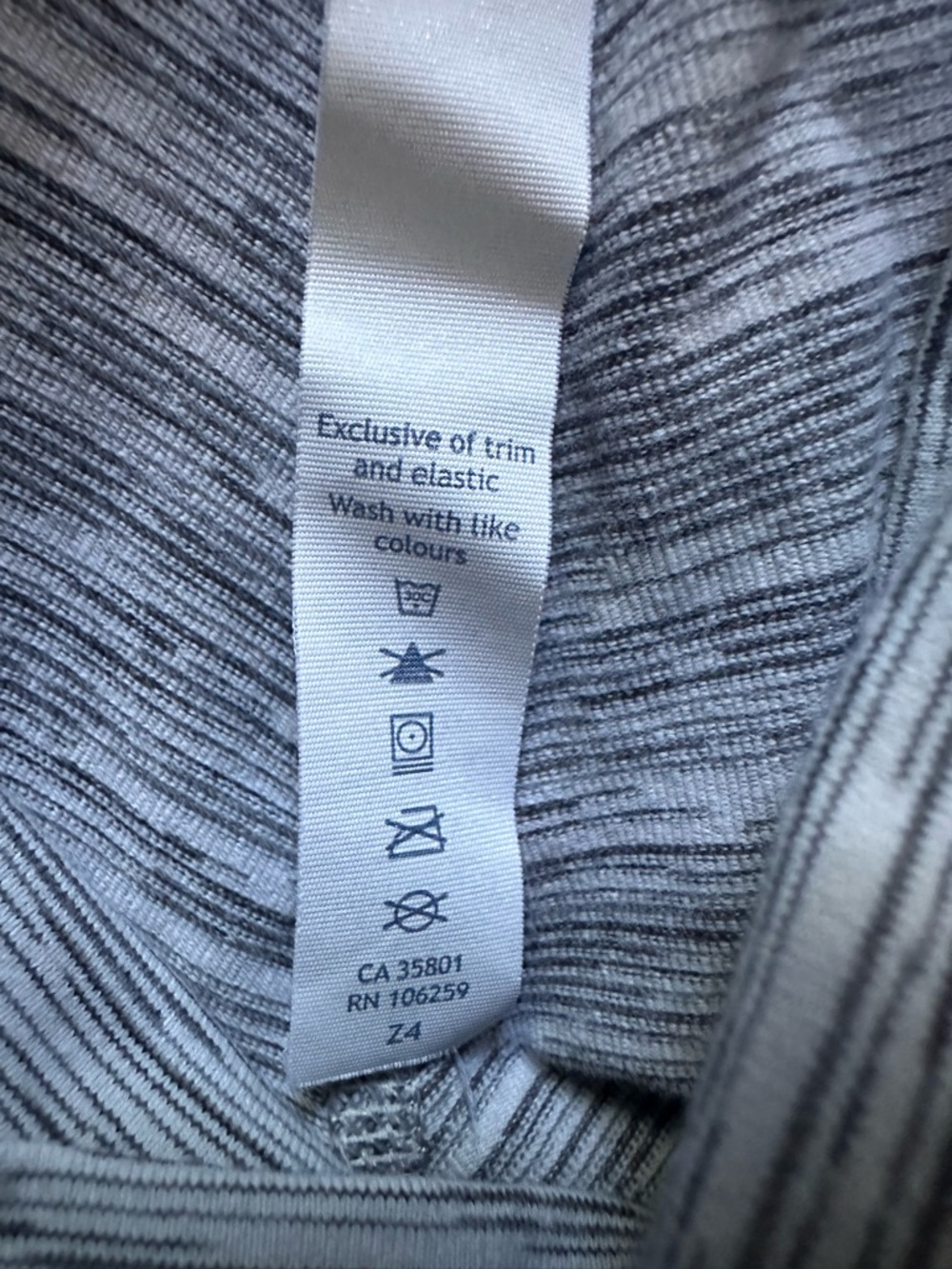 Lululemon High Rise Space Dye Crop Leggings Gray White Mesh Panel Size 6 - Picture 12 of 14